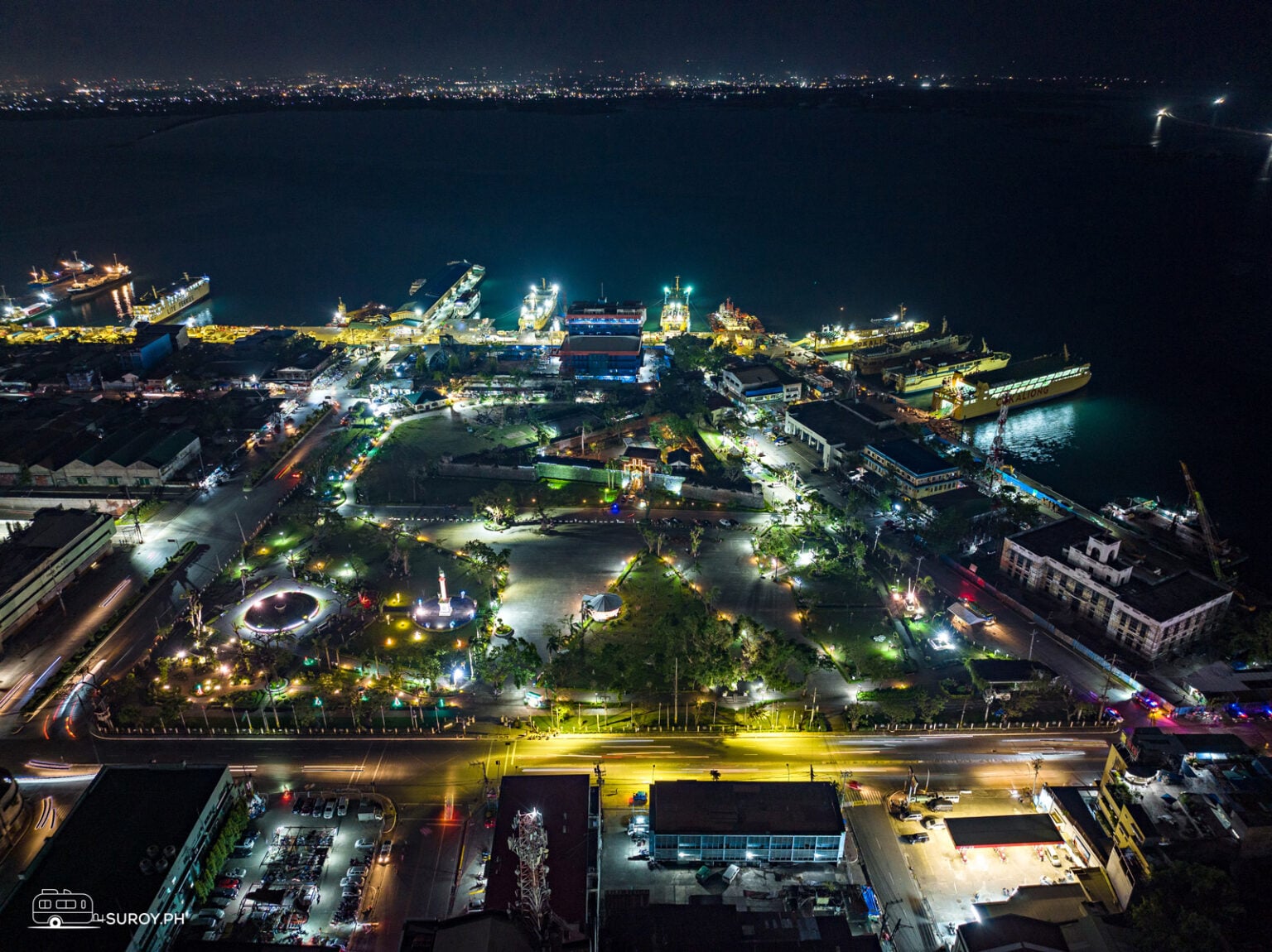Aerial view of Fort San Pedro and Plaza Independencia