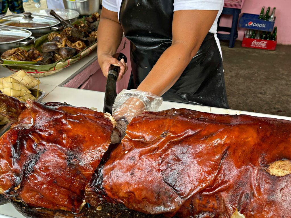 A restaurant in Carcar serves the famous lechon. 