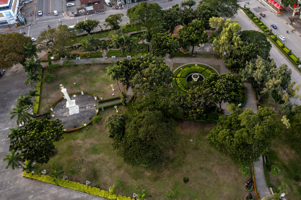 The Legazpi Monument inside the Plaza Independencia Square.