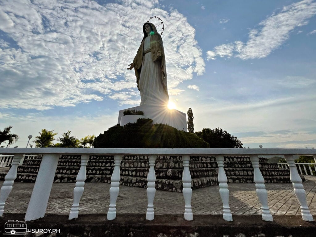 The 40-feet statue of the Blessed Virgin Mary. 