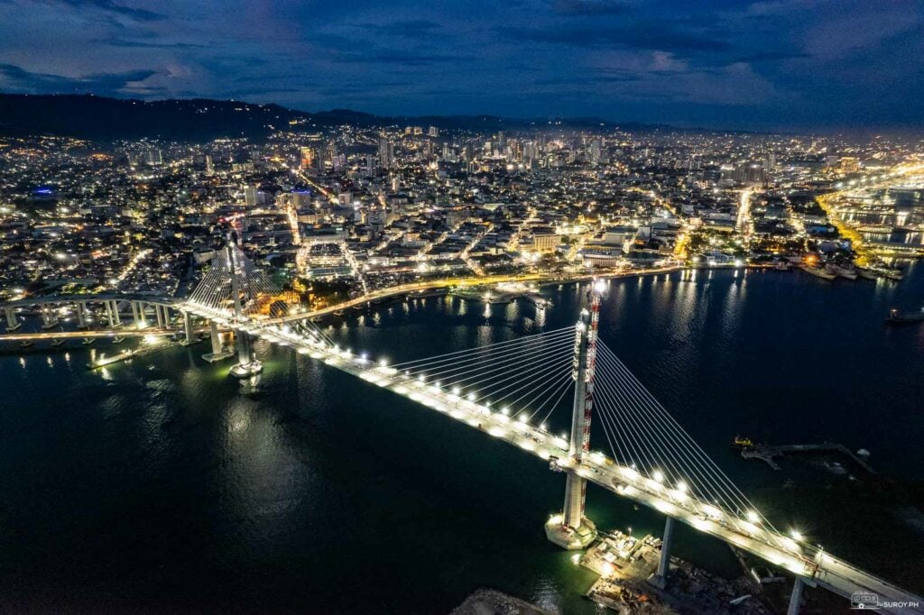 CCLEX with the back view of Cebu City. The bridge is truly remarkable and a work-of-art.