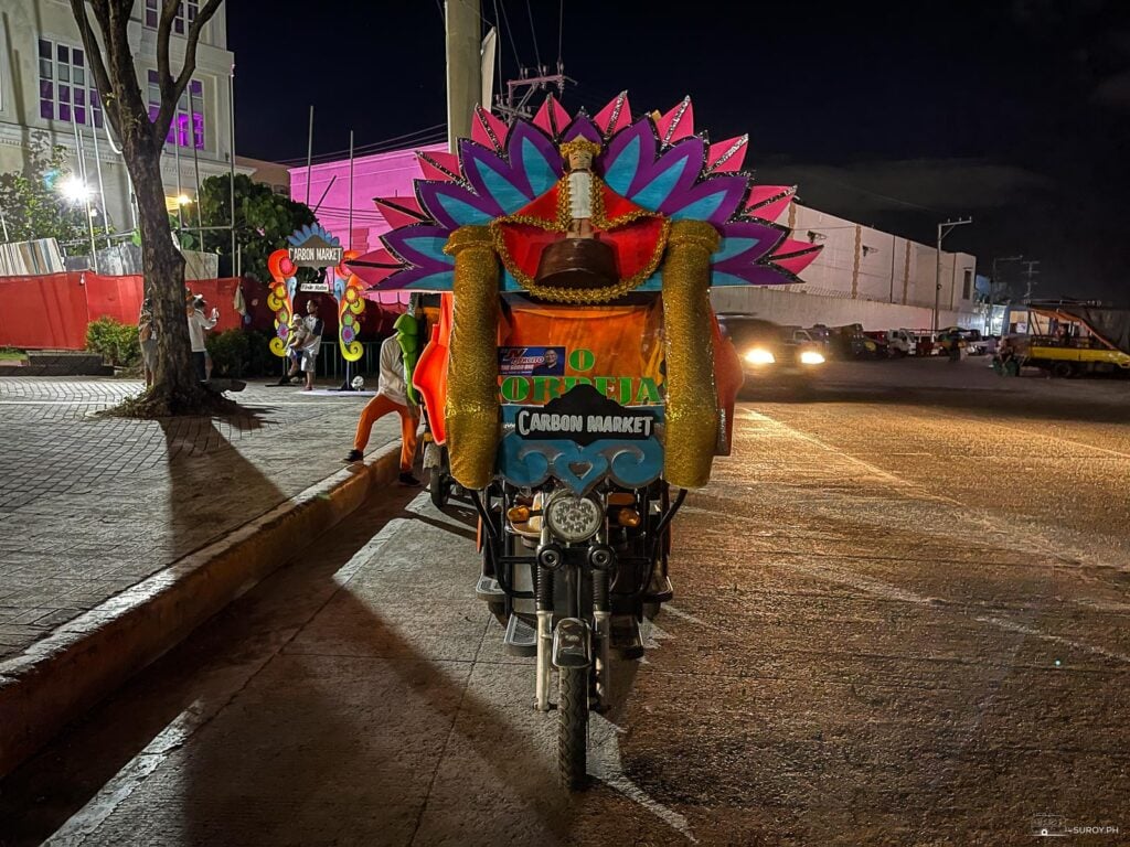 The free e-trikes are colorful and beautifully decorated with the statue of Señor Sto. Niño. 