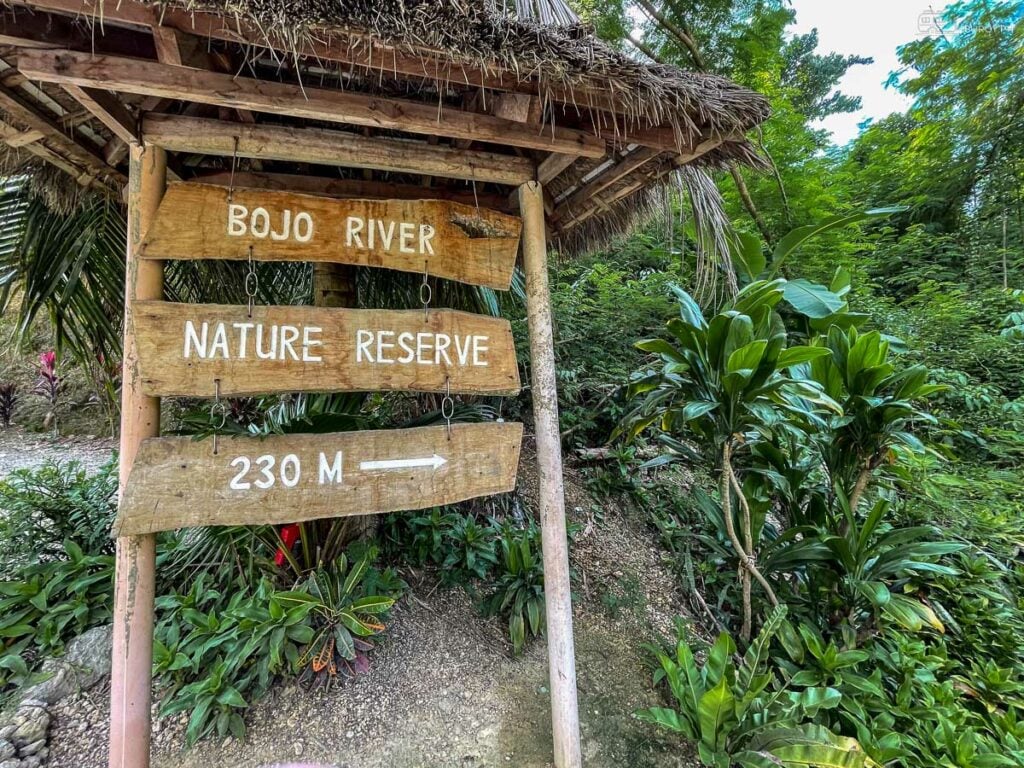 A welcoming signpost guiding visitors to the Bojo River Nature Reserve.