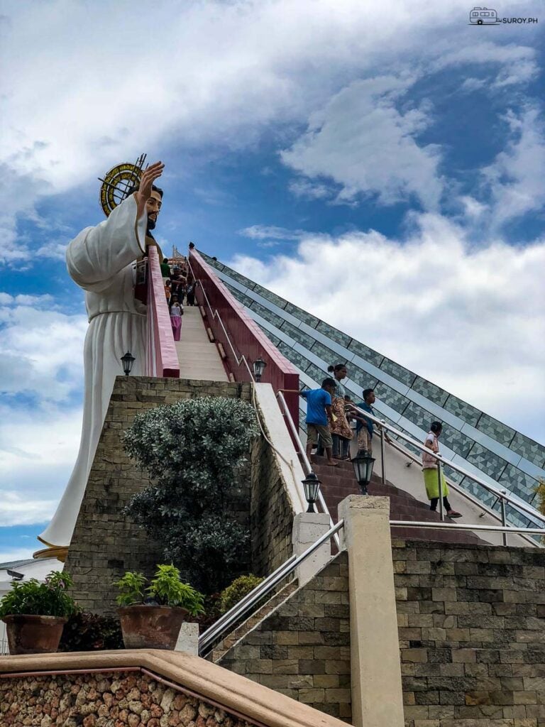 The 200-step stairs lead up to the heart of Jesus Christ. 