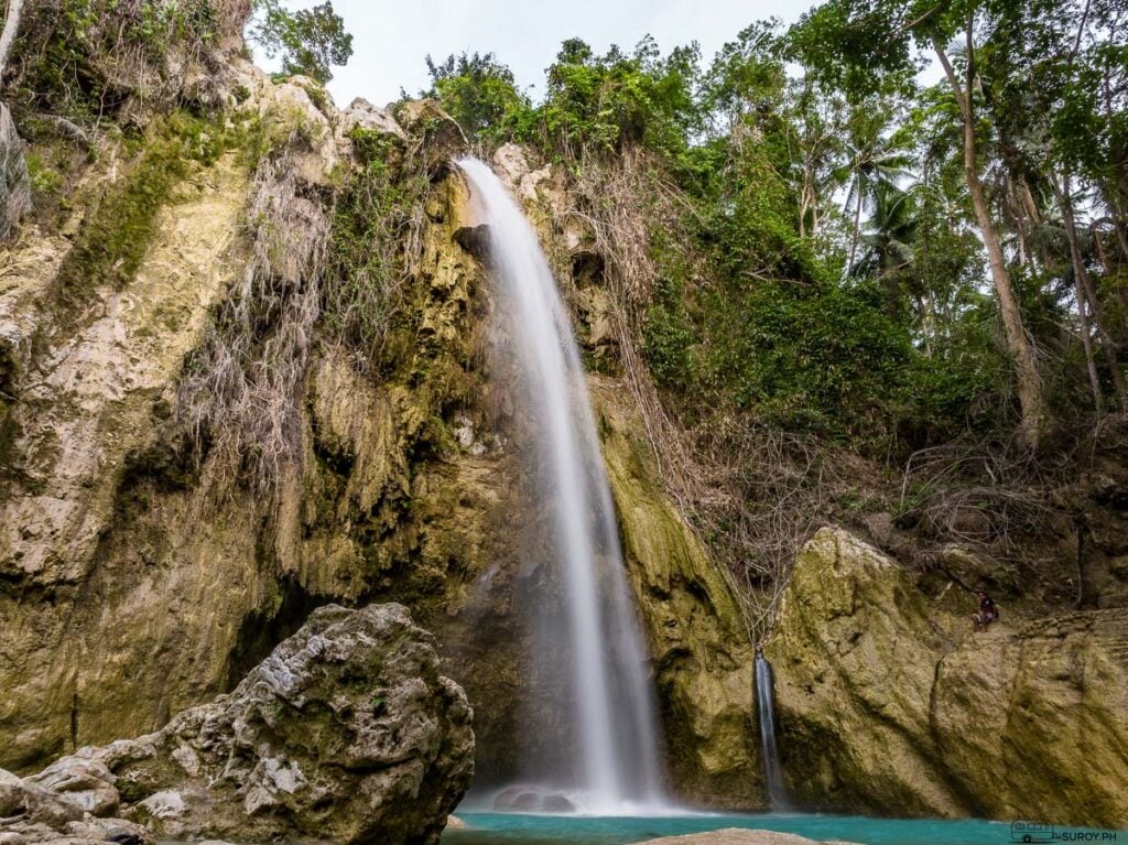 The main level of Inambakan Falls is the tallest and most powerful, at 100-ft high. 