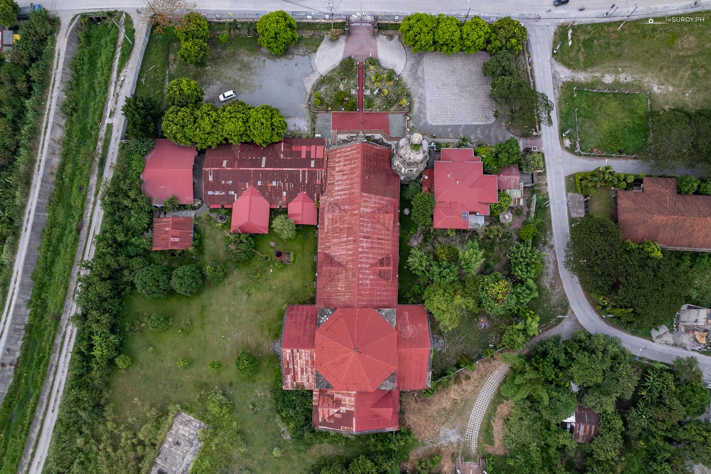 An aerial view of San Guillermo Church.