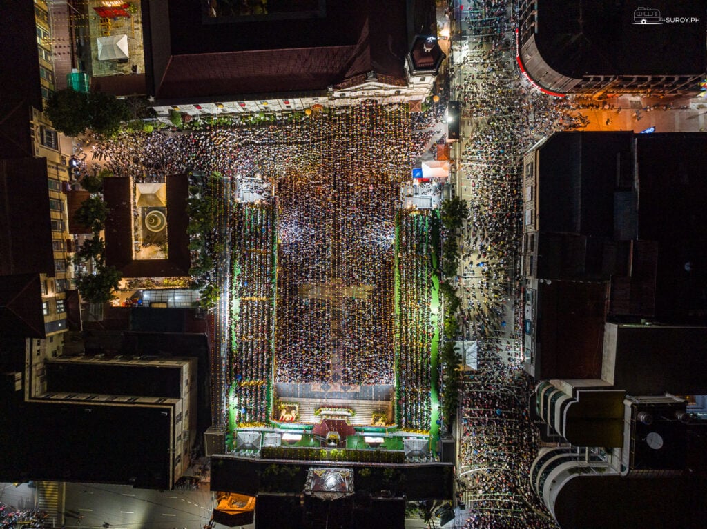 An overhead view of the Basilica during the Sinulog 2023 vigil. 