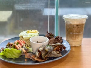 The Breakfast Tapa in 88Garden Café in Talisay is paired perfectly with a refreshing iced coffee.