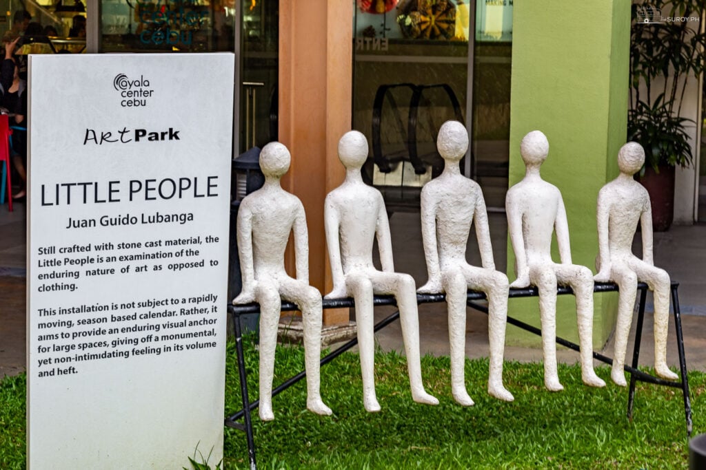 The ‘Little People’ installation at the Art Park, showcasing the enduring nature of art with its stone cast figures.