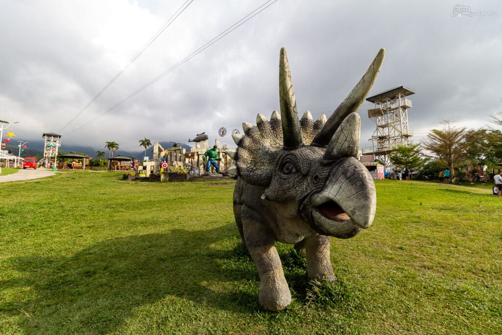 Journey back in time with the impressive Triceratops sculpture where every corner brings a new adventure.