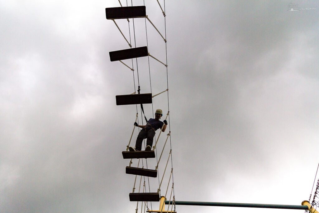 Challenge yourself on the thrilling rope course, where adventure meets breathtaking views.