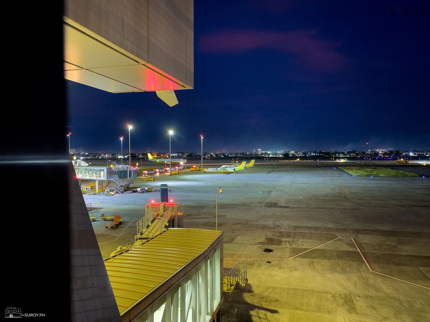 Numerous aircraft waits at the tarmac in Mactan International Airport due to flight delays from the eruption of Mt. Kanlaon.