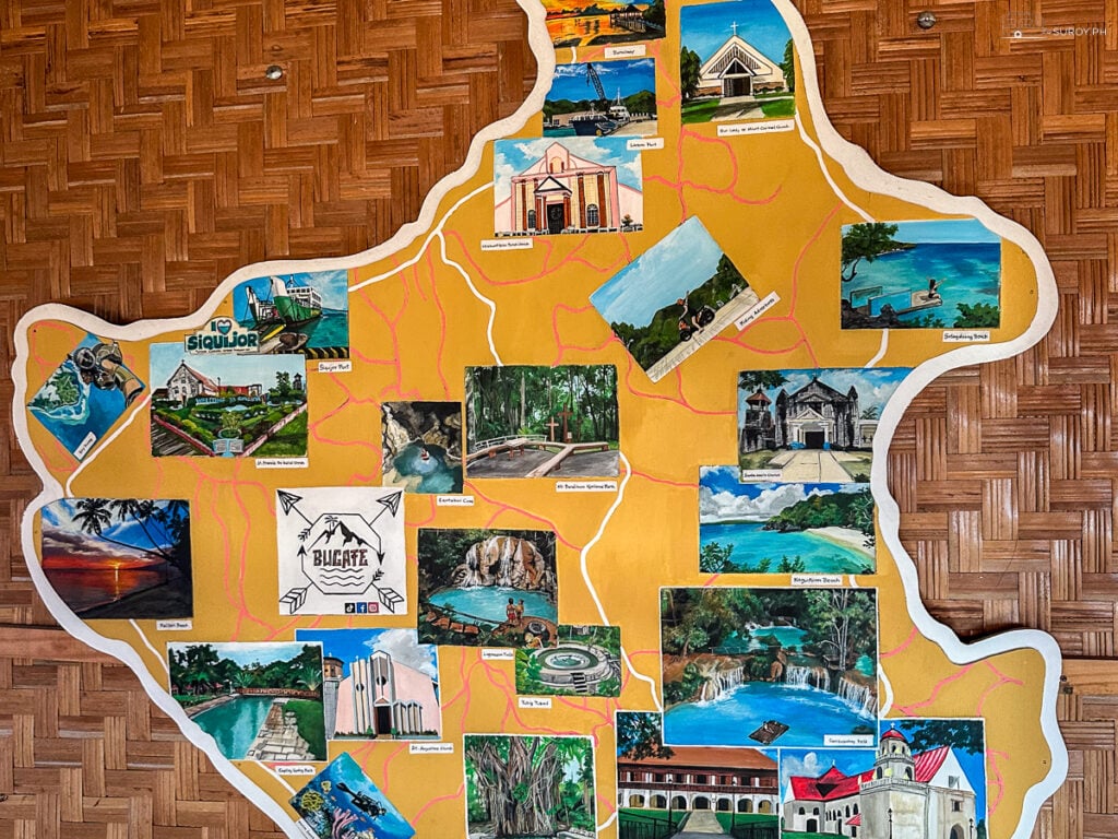 Siquijor Island’s charm is captured in a vibrant map. There are so many places to explore and memories to create.