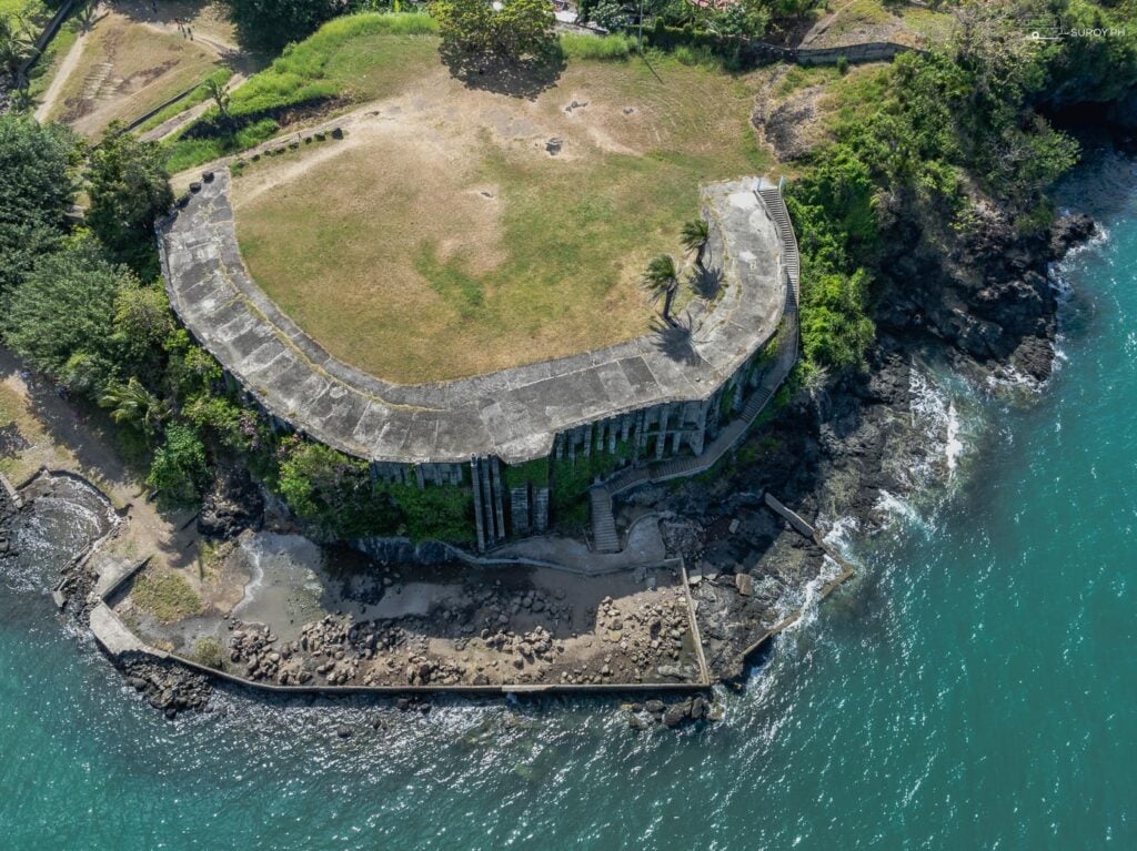 The curved expanse of the Ruins of Alcatraz’s main building offers a glimpse into its architectural design.