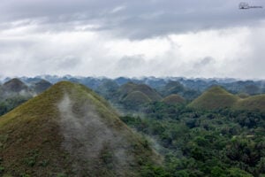 The mystical Chocolate Hills of Bohol, shrouded in mist and magic.