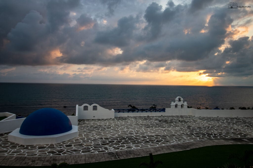 The expansive terrace of Thunderbird Resort in La Union offers breathtaking views of the ocean and stunning sunsets, making it an ideal spot for reflection.