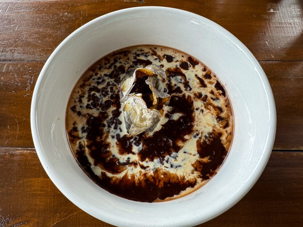 Dark Champorado with Danggit on top. One of our favorite.