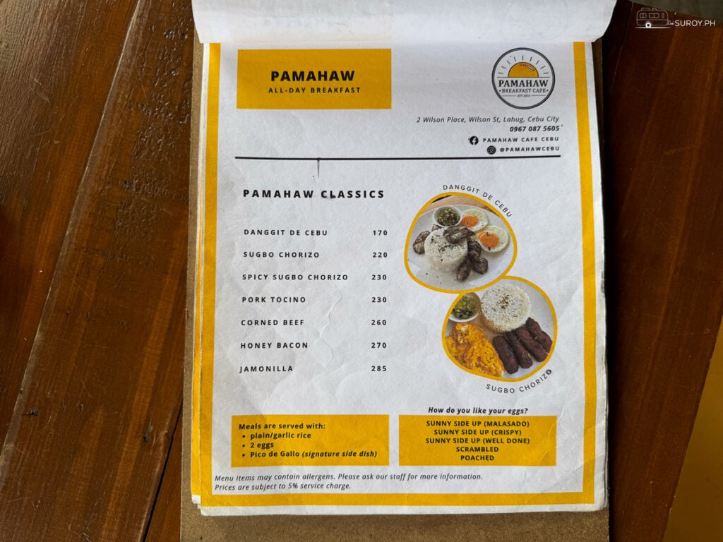 Pamahaw Café menu is packed with all your favorite Cebuano breakfast classics. Which one will you try first?