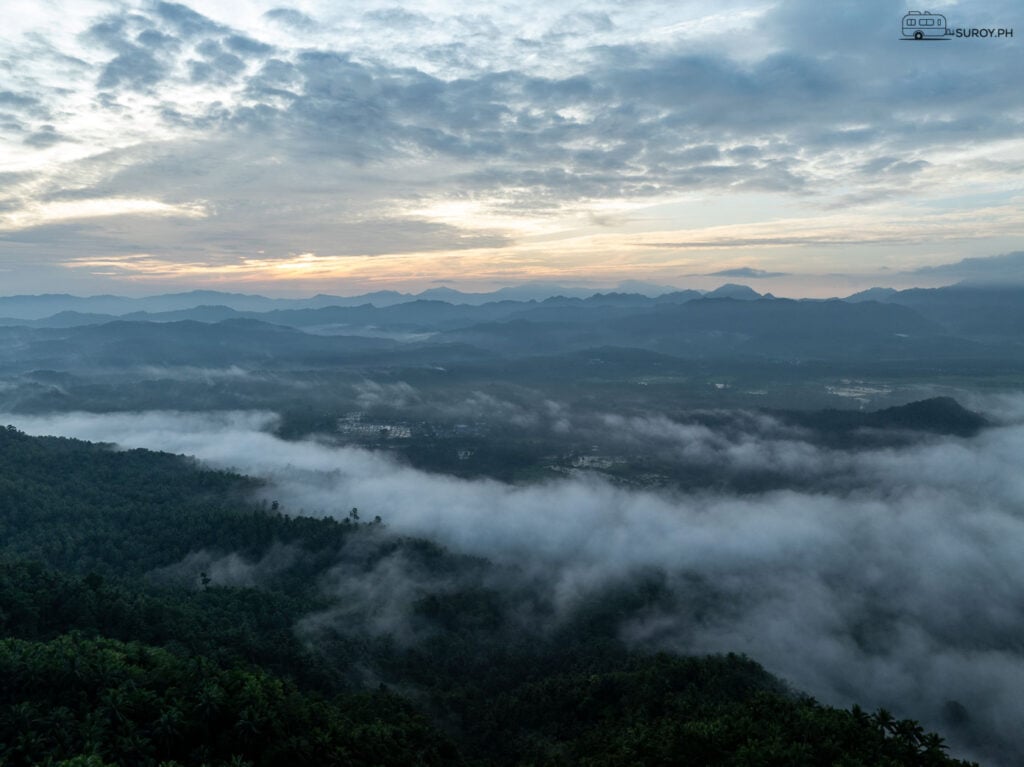At the break of dawn, the Sea of Clouds blankets the mountains, offering a view like no other.