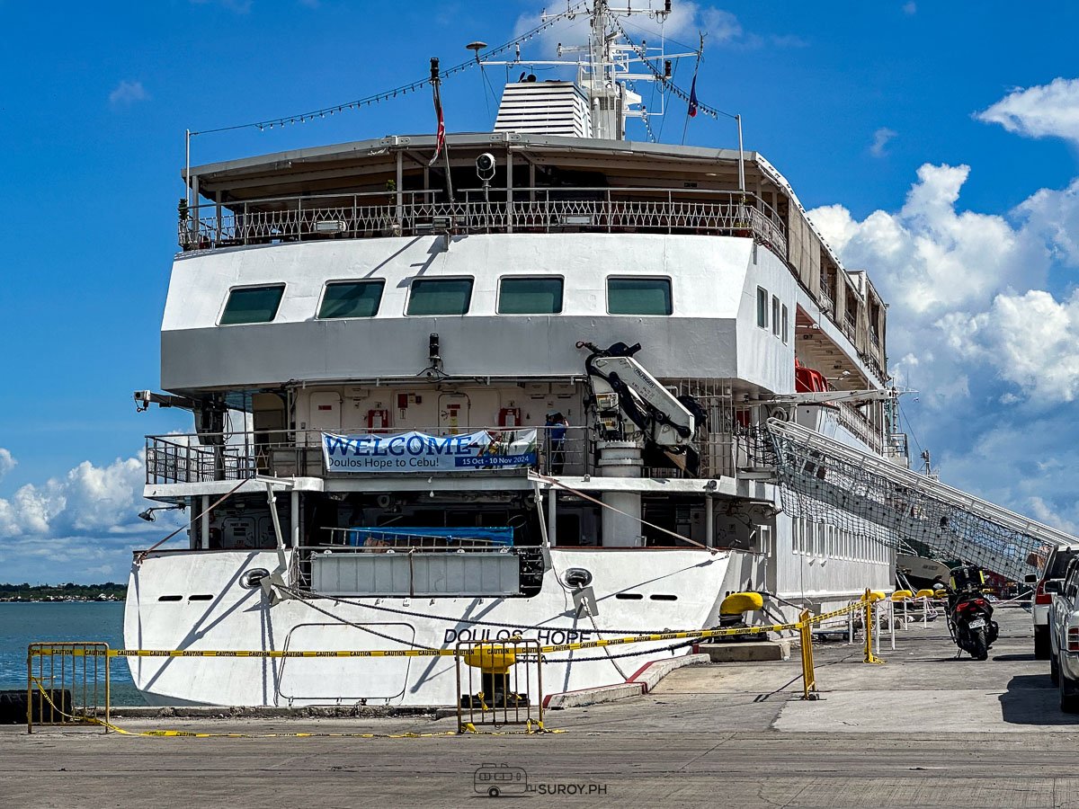 The majestic MV Doulos Hope docked at Pier 1, Cebu, ready to welcome visitors aboard its floating library. Explore thousands of books and unique cultural experiences while enjoying the scenic views of Cebu’s harbor.