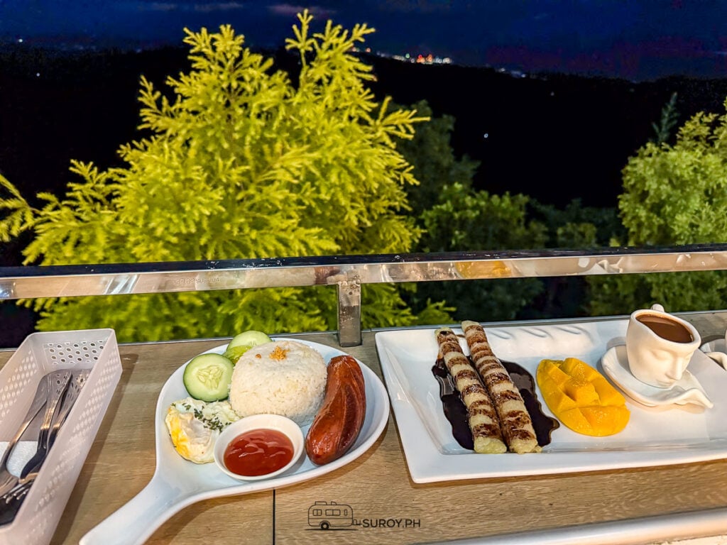 Dinner with a view—enjoying a relaxing meal while overlooking the glowing lights of the mountains of Cebu.