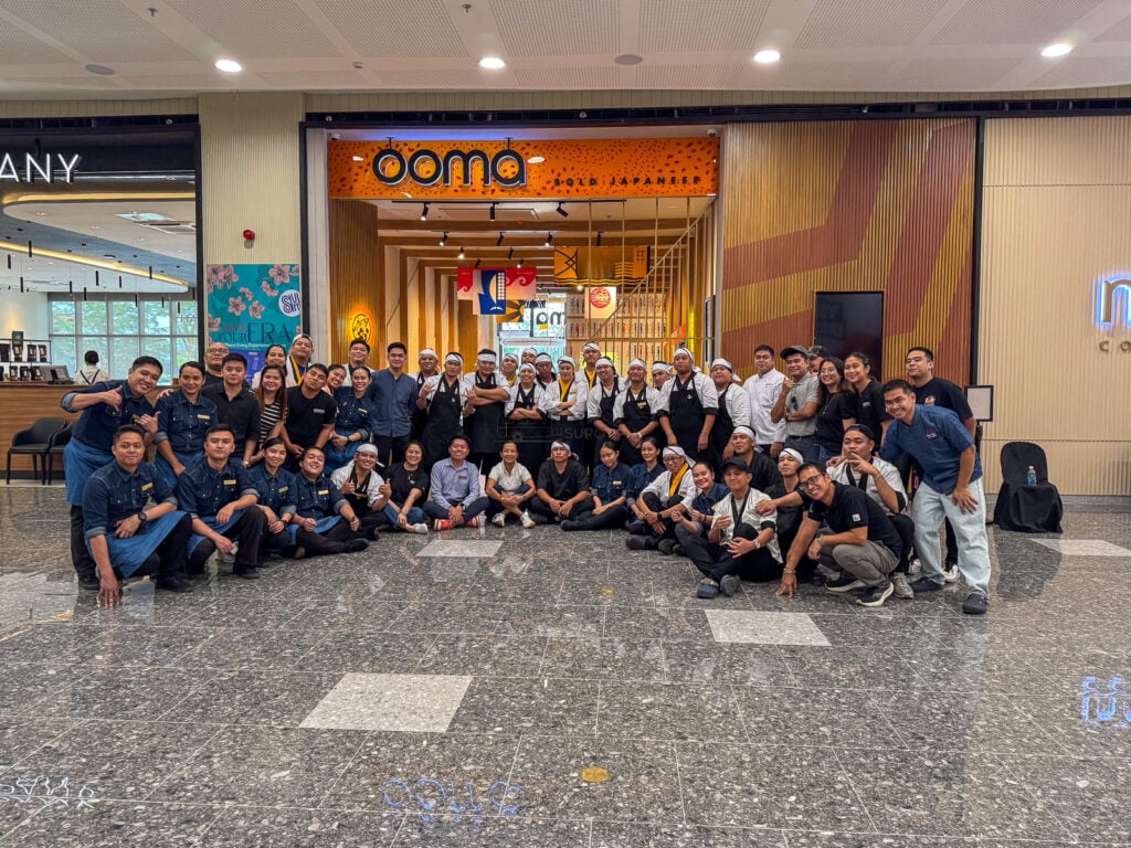 The Ooma team assembled outside the storefront on the Upper Ground of the North Wing at SM City Cebu on opening day
